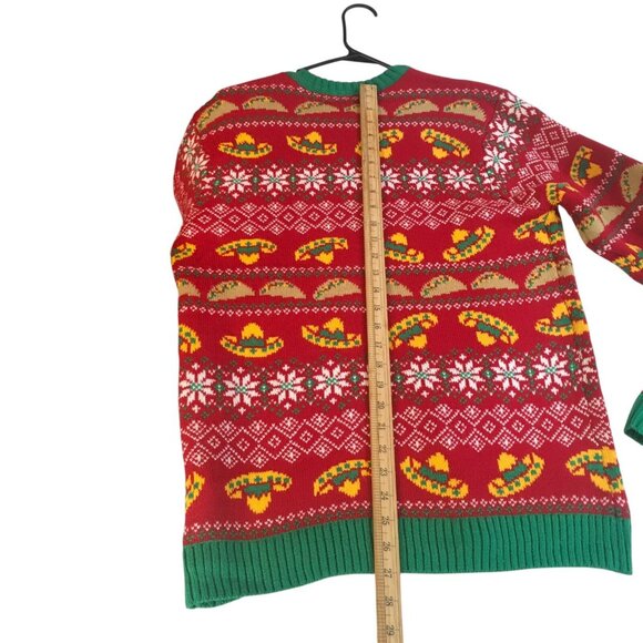 Christmas Sweater Tacos  Unisex Men Women Ugly Mexican Fiesta Size Medium - Picture 4 of 13